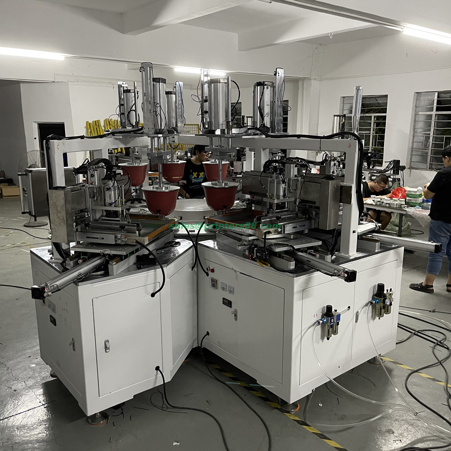 Máquina de tampografía de transferencia total para decoración de cristalería (HX-300-6PS)