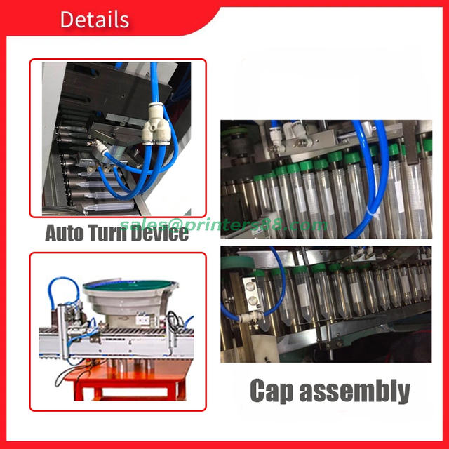 Máquina de serigrafía UV de tubos de centrífuga automática de 2 colores con conjunto de tapa (HX-230S-2)